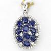 Stunning Blue Sapphire-White Topaz Necklace //100
