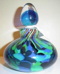 Swirled Shades of Blue and Green Murano Perfume Bottle 202//249