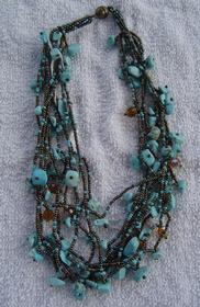 Turquoise and Brown Necklace 182//280