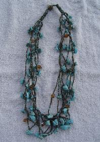 Turquoise and Brown Necklace 197//280