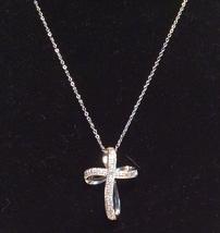 Sterling Silver Cross Pendant with Diamond Chips 202//214