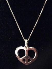 Sterling Silver Peace Sign in Heart 202//268