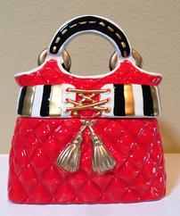 Red Quilted Ceramic Box 202//242