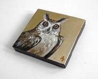 Barn Swallow Flock & Owl Oil Painting 202//162