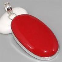 red coral and sterling pendant 202//202
