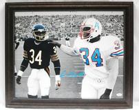 Earl Campbell Autographed Photo with Walter Payton //159