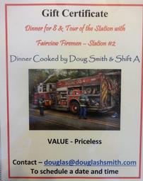 Dinner for 8 with ride on a fire apparatus 202//255