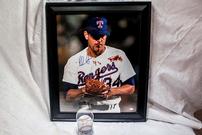 Nolan Ryan signed baseball and portrait 202//135