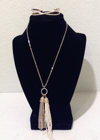 Golden necklace tassel with golden bracelet 200//280