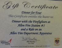 Dinner for 4 with ride on a fire apparatus 202//158