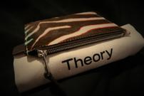 Theory Small Flat Pouch in Brown Zebra Calf Hair 202//135