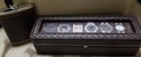 Braided Leather Flask Set/Watch Box 202//83