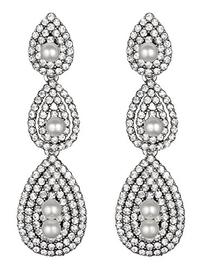 Gatsby Flaper Pearl and Crystal Earrings 202//270