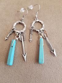 Turquoise and Silver Dangle Earrings 202//269