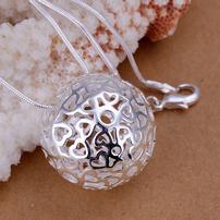 Sterling Silver Hollow Ball Necklace 202//202