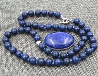 Blue Lapis Lazuli Beaded Necklace 202//158