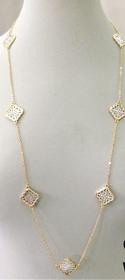 Silver and Gold Quatrefoil Necklace 125//280