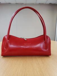 Handpicked From Florence Italy Red Curved Leather Purse 202//269