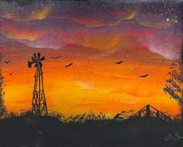 Kansas Sunset painting by Amanda Pride 