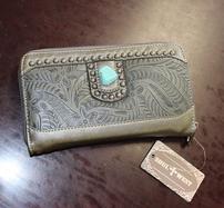 Brown and Turquoise Western Wallet 202//187