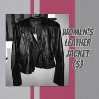 Women's Black Leather Jacket (Small) //202