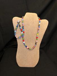 Multicolored glass beaded necklace 202//269